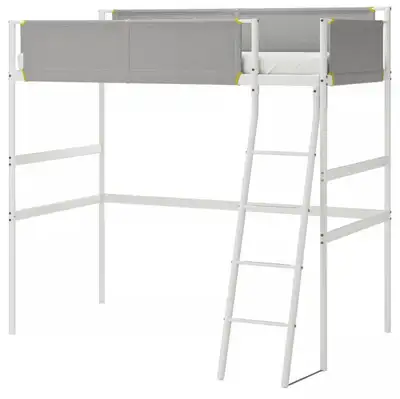 IKEA Vitval loft twin bed frame - white and grey, View more