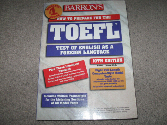 3 TOEFL English Language Study/Test books-Used/Good condition-$5 in Textbooks in City of Halifax