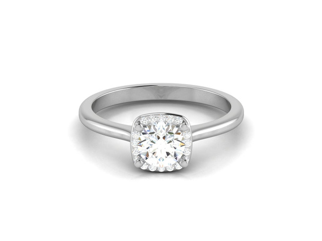 1.25 Carats Round Halo Lab Diamond Engagement Ring,H-VS1 in Jewellery & Watches in Oakville / Halton Region - Image 2
