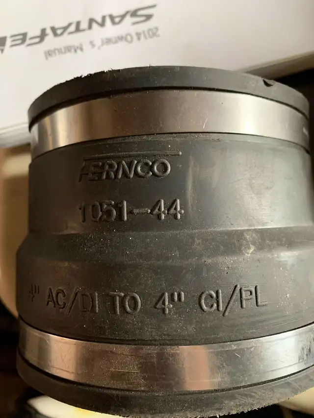 Fernco 4 inch rubber coupling reducer