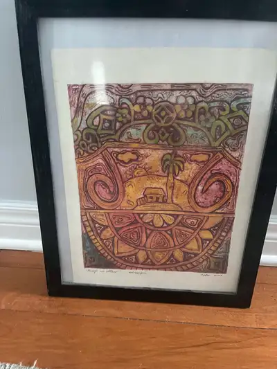 This is a decorative abstract oil picture of that is in good condition, ready to add a touch of arti...