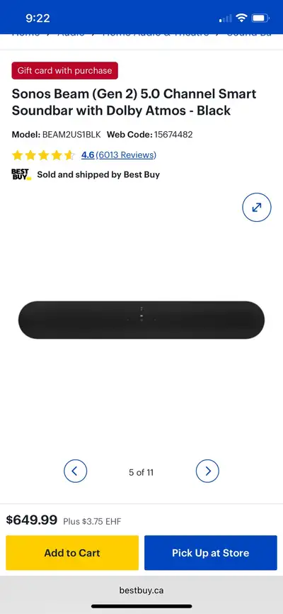 Sonos gen2 soundbar , View more