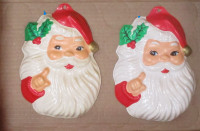 Vintage Christmas Molded 3D Plastic (Celluloid) Wall Hangings