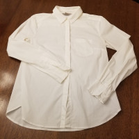 H & M White solid button-down shirt