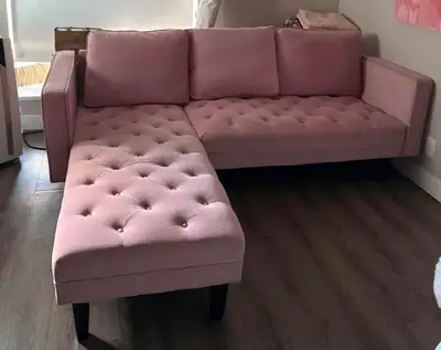 Pink Interchangeable Velvet Sectional, View more