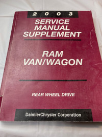 2003 RAM VAN / WAGON FACTORY SERVICE MANUAL #M1409