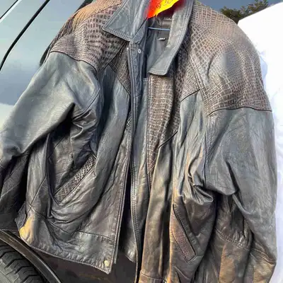 Black leather jacket for men, View more