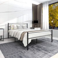 New BOFENG Metal Bed Frame Full Size w/ Industrial Headboard