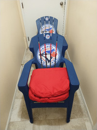 2 Toronto Blue Jays Plastic Muskoka Chairs With Seat Cushions