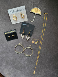 Various new & used jewelry rhinestone pcs - only $12 for ALL!