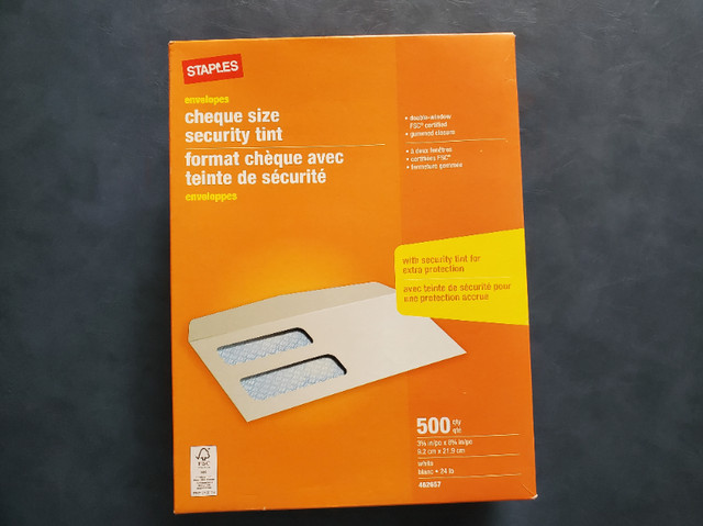 Secure Mail - Staples Double Window Security Envelopes in Storage & Organization in Red Deer - Image 3