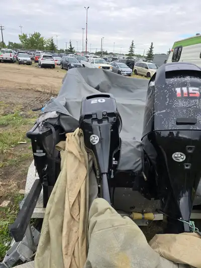 20 hp mercury kicker with all controls, ignition, fuel lines. Requires Tilt/trim assembly. $2500 as...