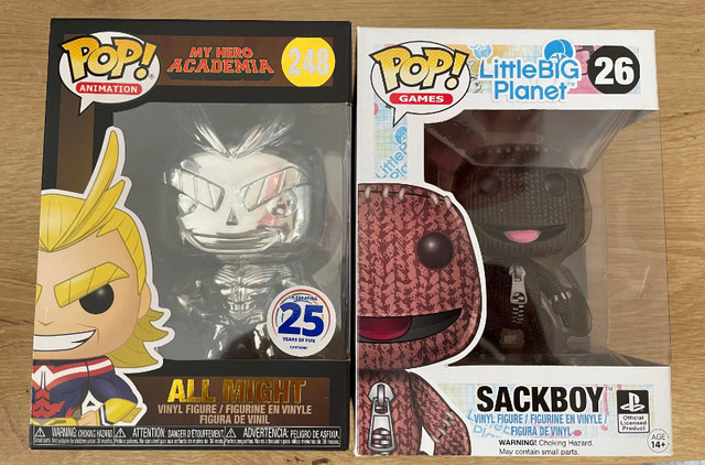 FUNKO POP - SACKBOY & ALL MIGHT CHROME in Arts & Collectibles in City of Toronto