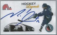 Original NHL Michel Goulet Nordiques Signed Index Card  Nice