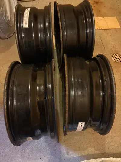 Winter wheel rims.Steel, Black- 17 x7.5, 6 bolt very good condition. Only used a few winters. (See d...
