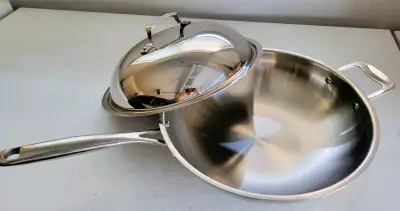 Stainless Steel Wokpan with Lid (Brand New), View more