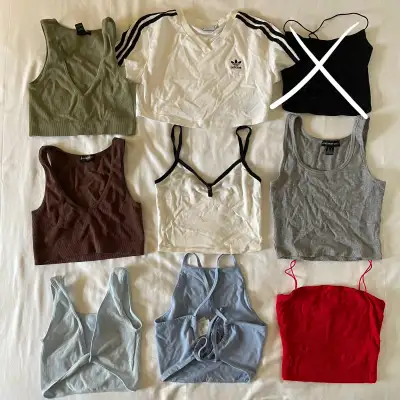 All 30 tops for $90 or $5-$10 each Lots of new/never worn Garage, Envy, Hollister, Boathouse, Urban