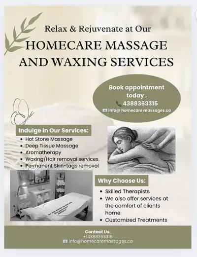  Home Care Massage and waxing Services, View more