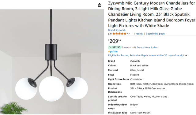 NEW IN BOX: Large 3-Light Modern Chandelier with White Shade in Indoor Lighting & Fans in Markham / York Region - Image 3