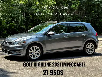Superbe Golf entretenue avec soin, très bas kilométrage, cuir, toit ouvrant, etc. (voir équipements...