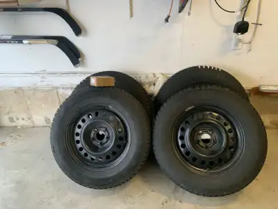 Selling almost new. Less than 1000kms on these Mirage winter tires and steel rims. These were on aVo...