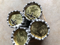 Full UNC bank rolls of Elsie Macgill loonies 