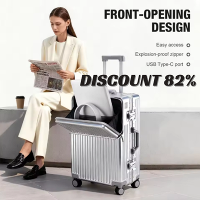 AIWEINY Lightweight Aluminum Frame Hard Shell Luggage, 360° Sile, View more