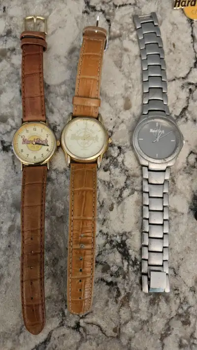 Lot of 3 Hard Rock Watches All have new batteries installed & are in great working condition. - Foss...