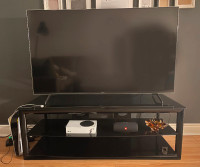 Smoked glass TV stand