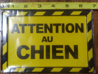 Affiche décorative : "Attention Au Chien"