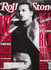 Legendary U2 Front Man BONO Oct 1 1992 ROLLING STONE Mag Iss#640