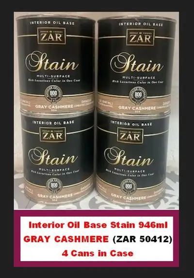 (NEW) 4x Interior Oil Base Stain 946ml GRAY CASHMERE (ZAR 50412), View more