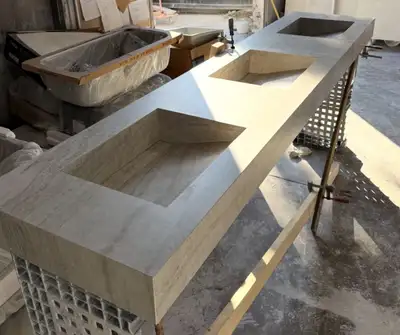 Premium Undermount Integrated Sink Vanity Top ✨ ✔ Sleek & seamless design ✔ Easy to clean ✔ Durable...