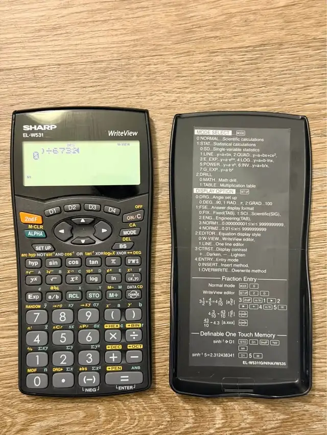 Sharp EL-W531 WriteView Scientific Calculator – Working
