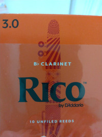 9 Rico Bb clarinet unfiled reeds 3.0