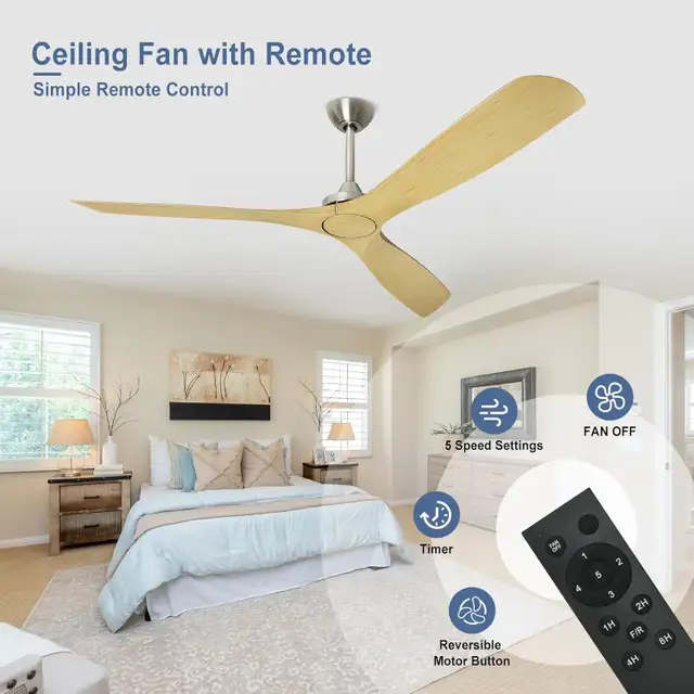 BvenuBigLite Ceiling Fan (No Light) - 52" 3 Blade Modern Black O in Indoor Lighting & Fans in Mississauga / Peel Region - Image 11