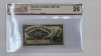 Dominion of Canada 25 cents 1900 Shinplaster – BCS VF25