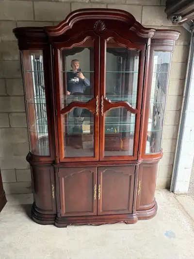 Free delivery used Vintage Wooden Curio Display Cabinet, View more