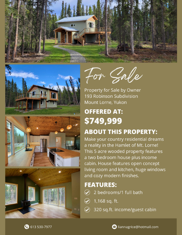 Country Residential House with Cabin in Mount Lorne Houses for