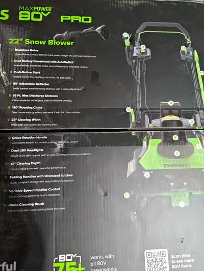22” Pro Snowblower, Greenworks, View more