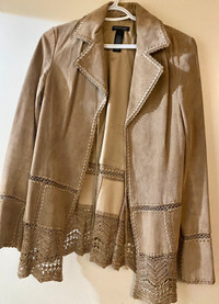 Kenneth Cole Leather (suede) Jacket and skirt