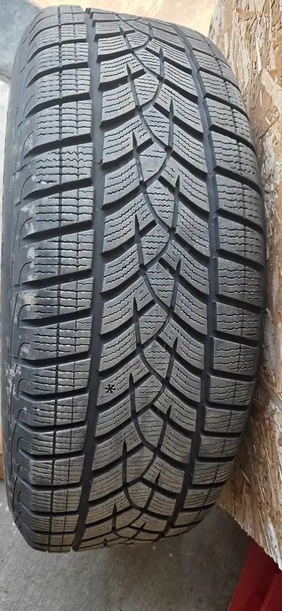 Get ready for the road ahead with these Goodyear 225/65R17 winter tires, featuring a reliable tread...