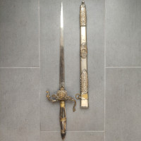 Antique Fraternal Secret Society Initiation Ritual Sword