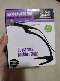 Desktop Microphone Stand Gooseneck Table 13" Solid Steel