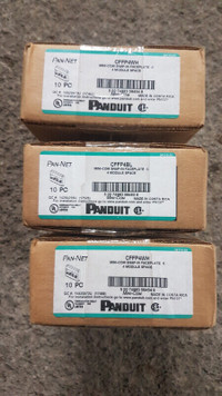 Box of 10 Panduit CFFP4WH & CFFP4BL Mini-Com Snap-In Faceplate