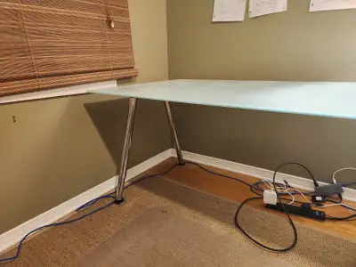 Glass Top Table – Perfect for Office Desk, Computer, or Kitchen, View more