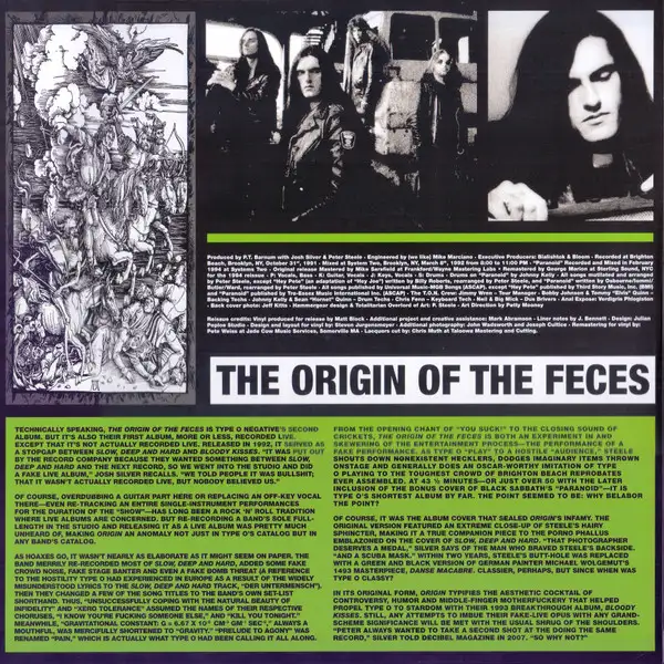 Type O Negative - The Origin Of the Feces LP in CDs, DVDs & Blu-ray in Mississauga / Peel Region - Image 3