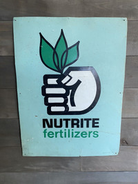 VINTAGE NUTRITE FERTILIZER ADVERTISING SIGN $75