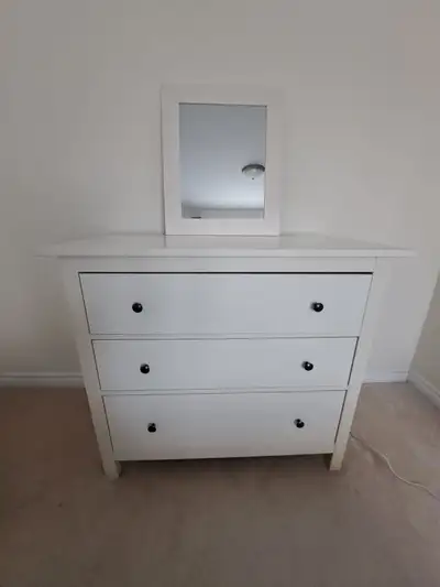 White 3 Drawer Dresser with Mirror, View more