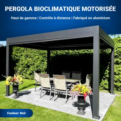 ✨ Pergola Bioclimatique Haut de Gamme – Aluminium Motorisé + LED, View more